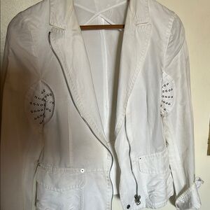 Gianfranco Ferre White Blazer Classic Notched Lapels